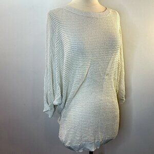 EXPRESS Women's White Silver Netted Sweater - Size Large - NWT $59.90